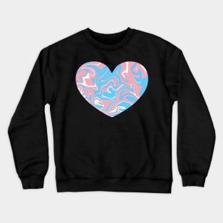 Trans Pride Marble Heart Crewneck Sweatshirt